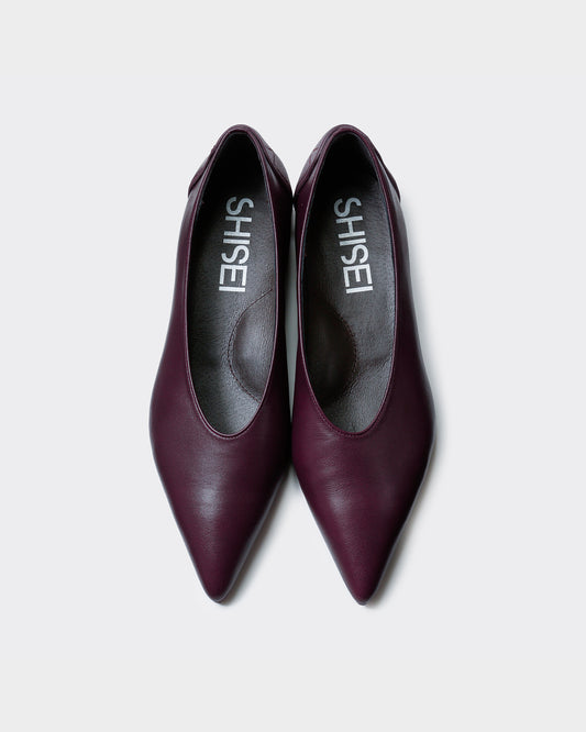 POINTED U PUMPS / BURGUNDY