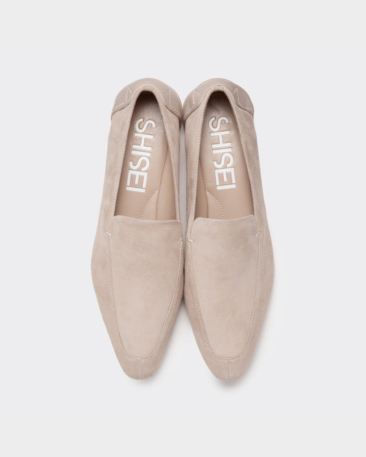 CHISEL TOE SUEDE SLIPON / GREIGE