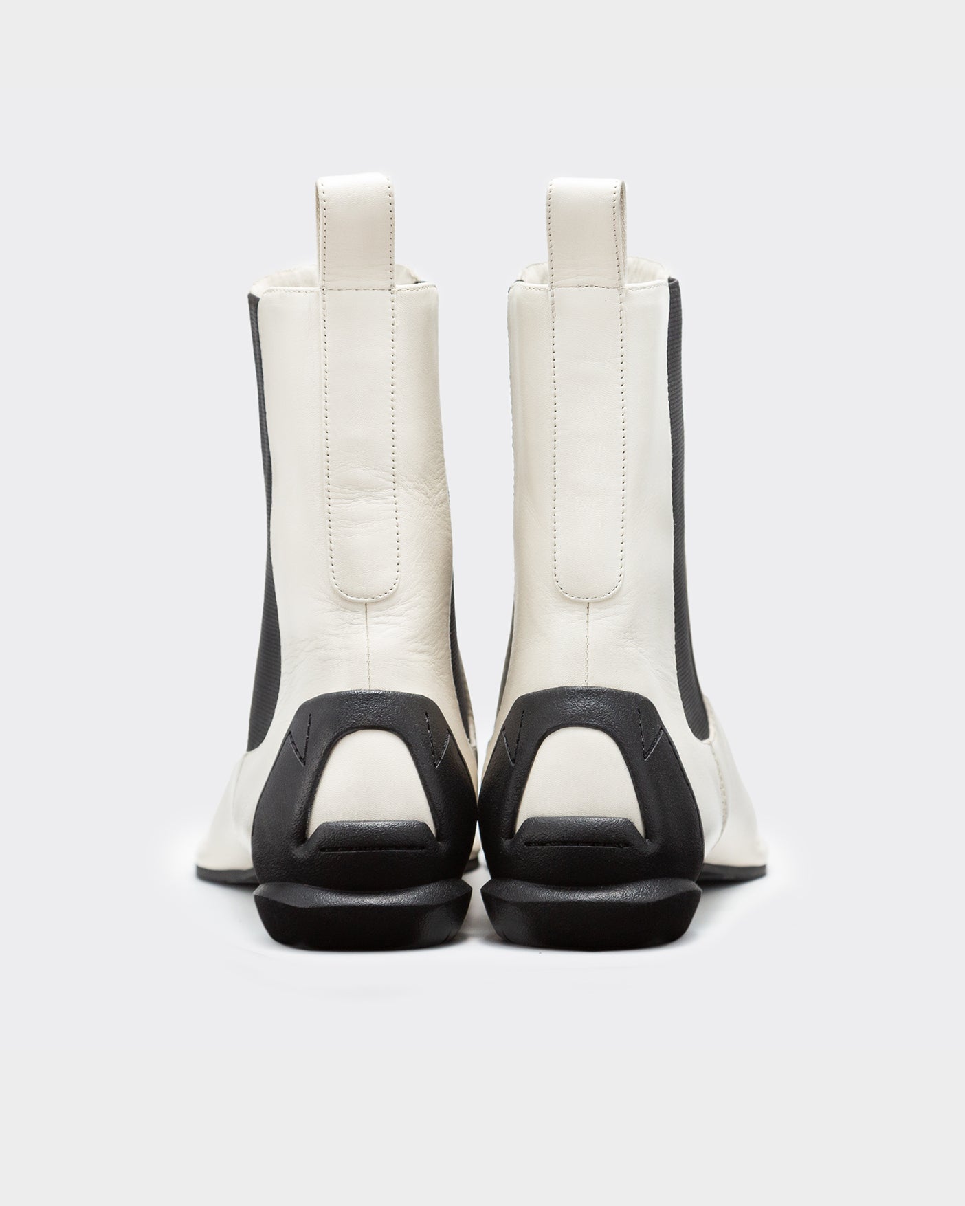 SQUARE SIDE GORE BOOTS / WHITExBLACK
