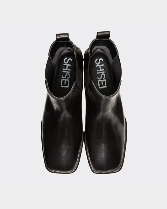 SQUARE SIDE GORE BOOTS / BLACK