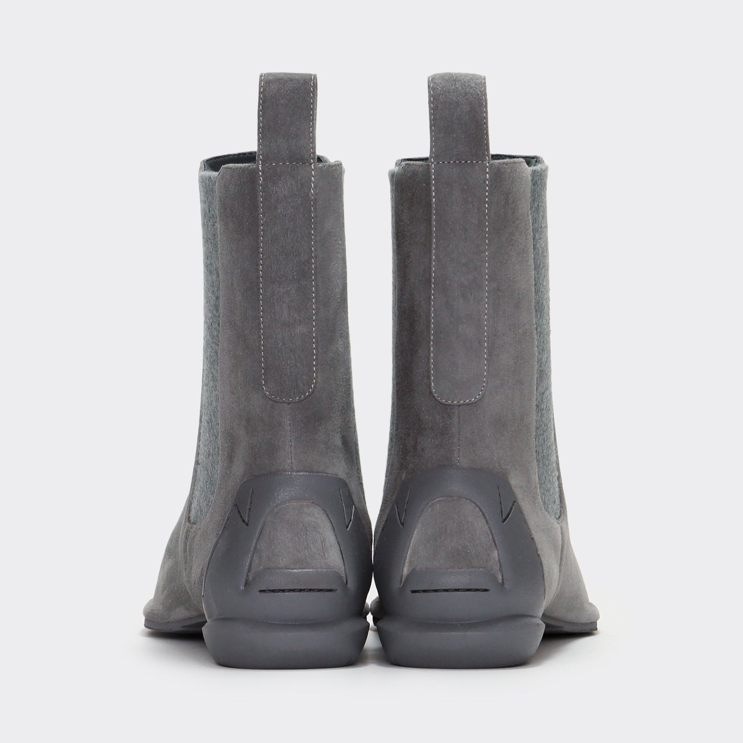 SQUARE SIDE GORE BOOTS / GRAY(SUEDE)