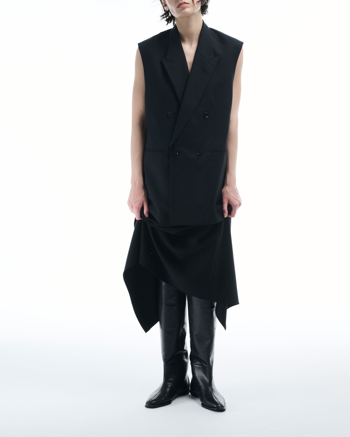 CHISEL KNEE BOOTS / BLACK