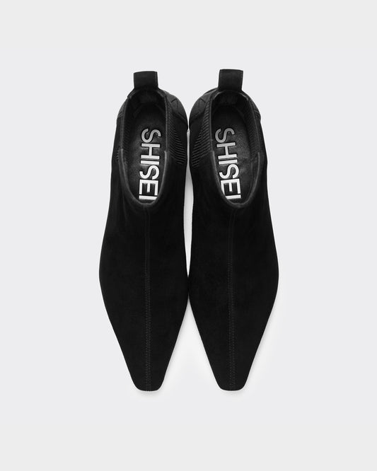 CHISEL TOE ANKLE BOOTS / BLACK(SUEDE)