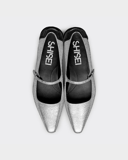 CHISEL TOE MARY JANE / SILVER