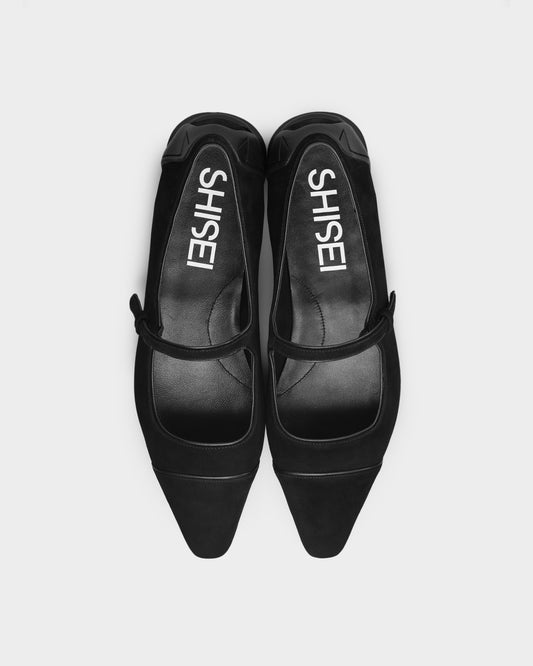 CHISEL TOE BICOLOR MARY JANE / S.BLACK(SUEDE)