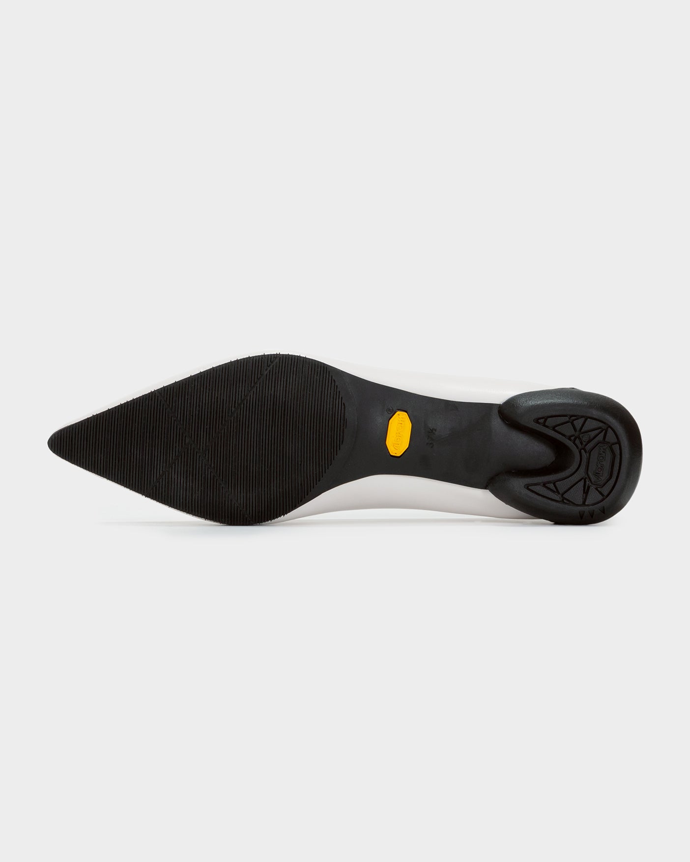 POINTED U PUMPS / WHITExBLACK