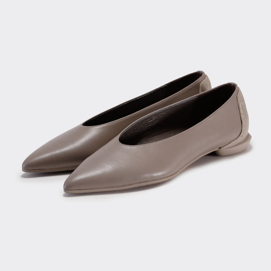 POINTED U PUMPS / L.TAUPE