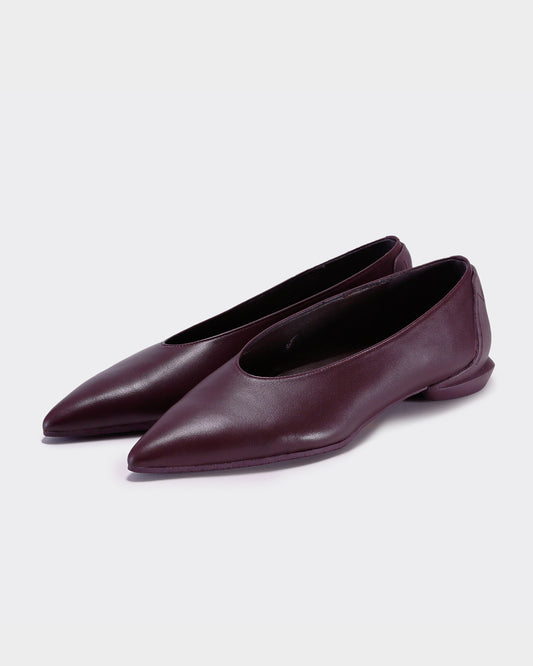 POINTED U PUMPS / BURGUNDY