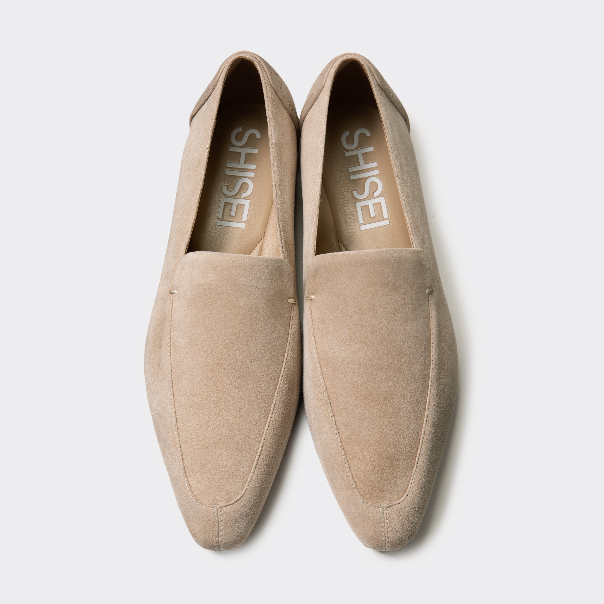 CHISEL TOE SUEDE SLIPON / GREIGE – SHISEI