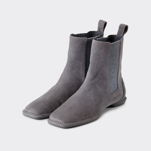 SQUARE SIDE GORE BOOTS / GRAY(SUEDE)