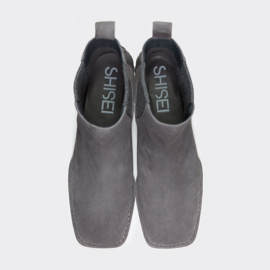 SQUARE SIDE GORE BOOTS / GRAY(SUEDE)
