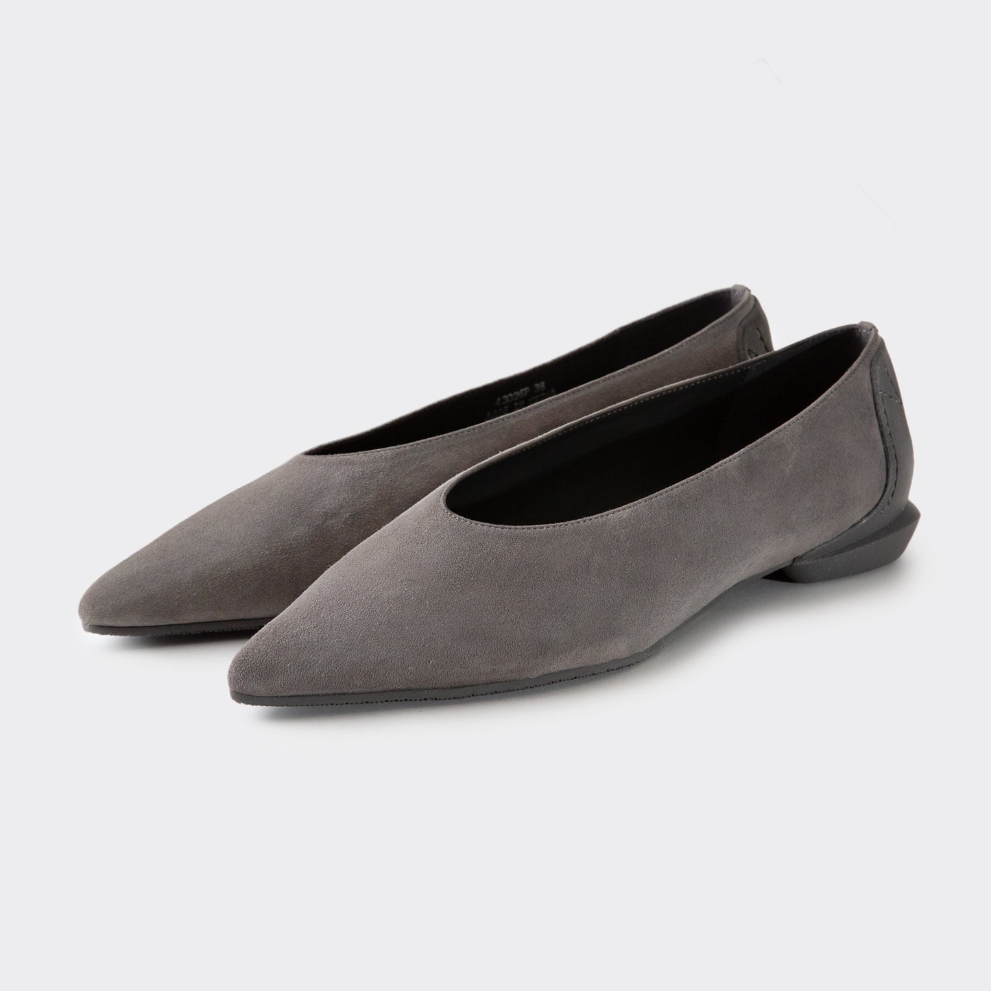 MM POINTED SUEDE U PUMPS / GRAY