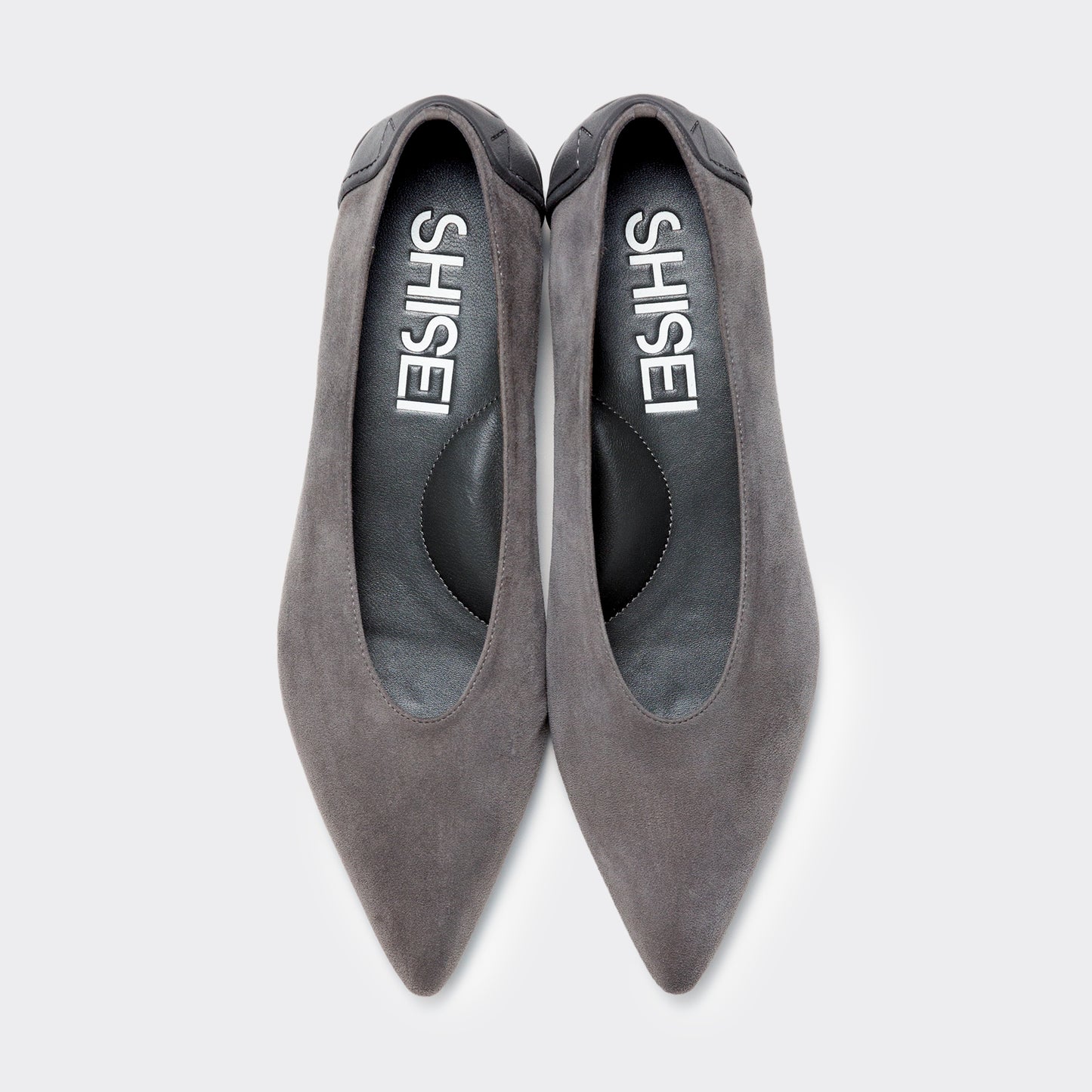 MM POINTED SUEDE U PUMPS / GRAY