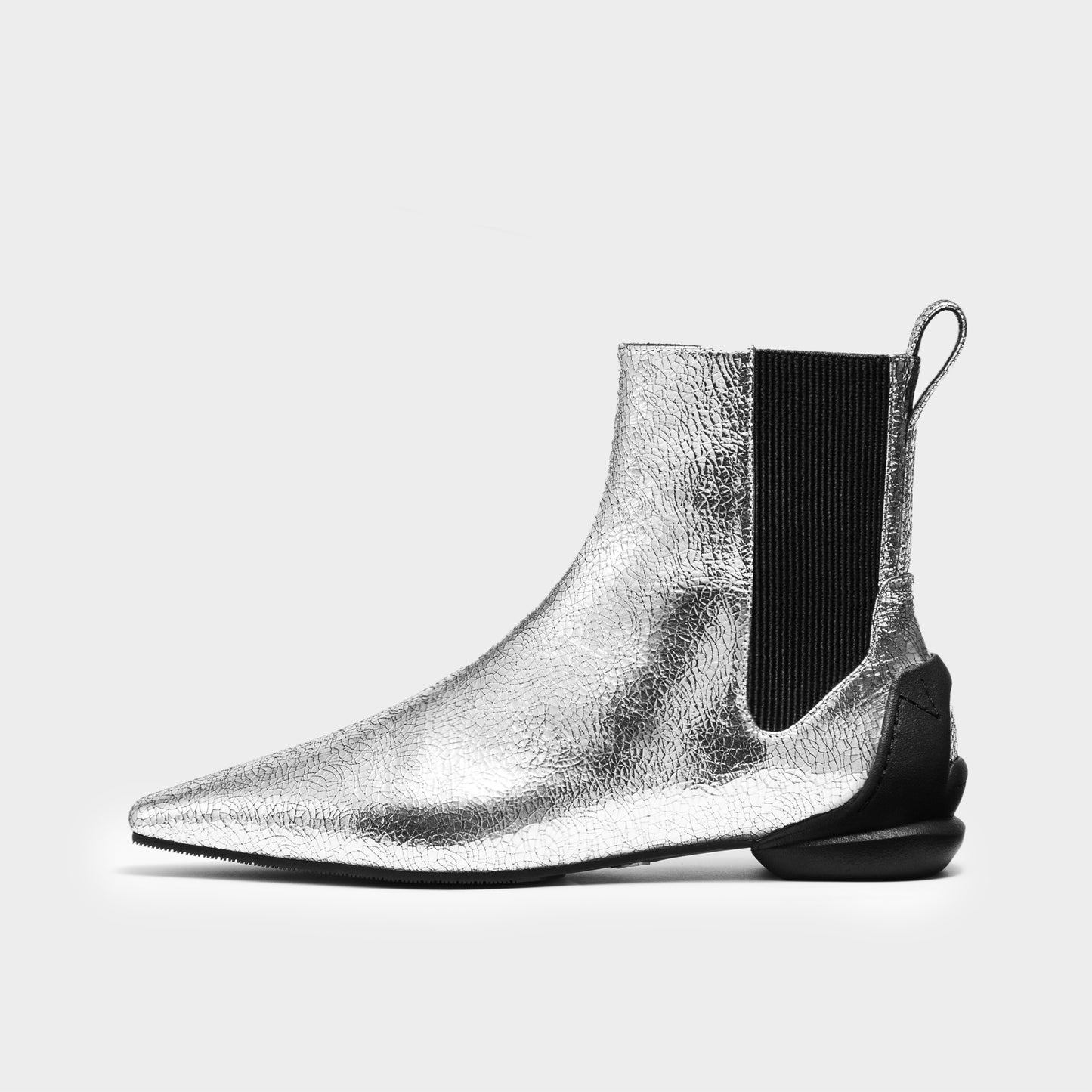 CHISEL TOE ANKLE BOOTS / SILVER