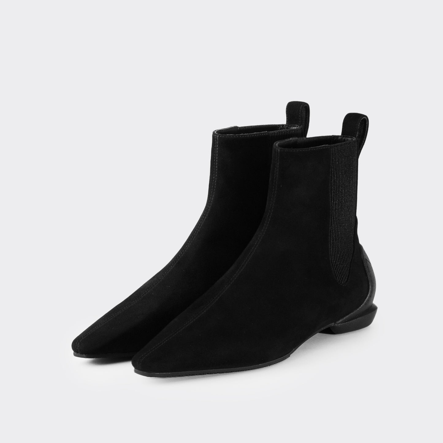 CHISEL TOE ANKLE BOOTS / BLACK(SUEDE)