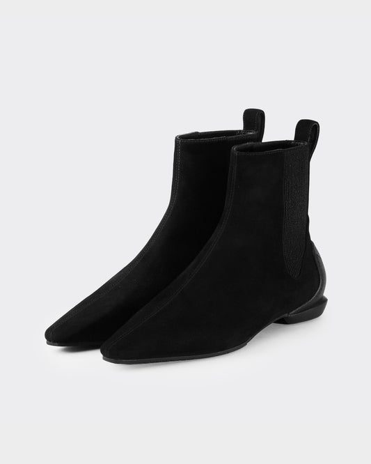 CHISEL TOE ANKLE BOOTS / BLACK(SUEDE)