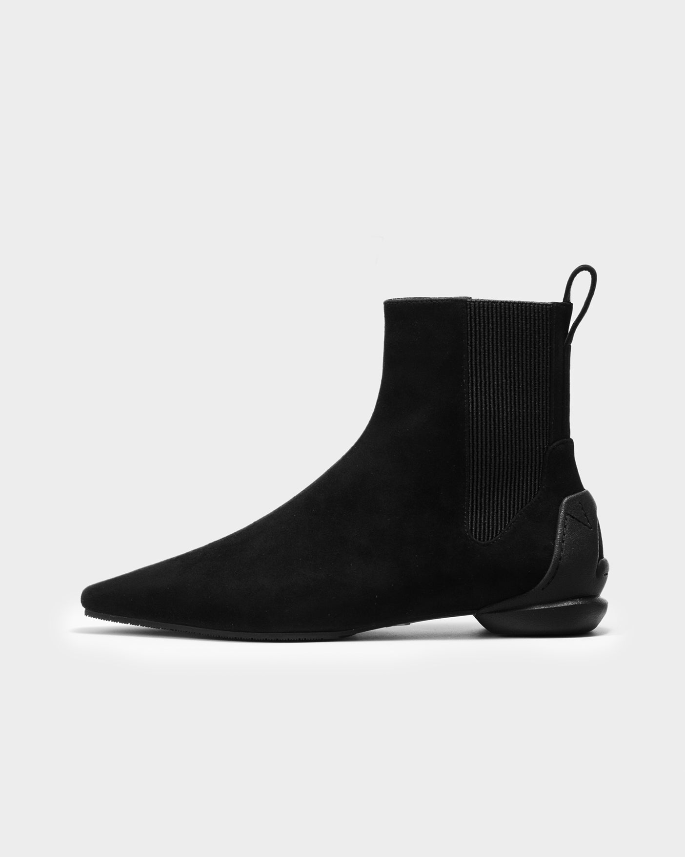 CHISEL TOE ANKLE BOOTS / BLACK(SUEDE)