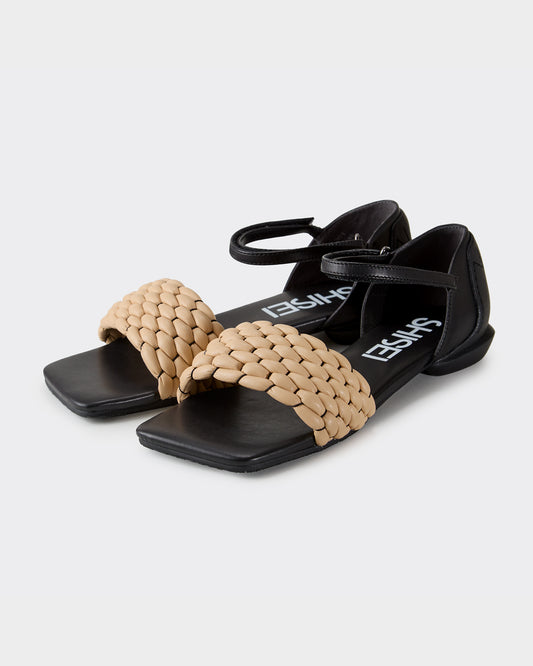 PADDED MESH SANDALS / BEIGExBLACK