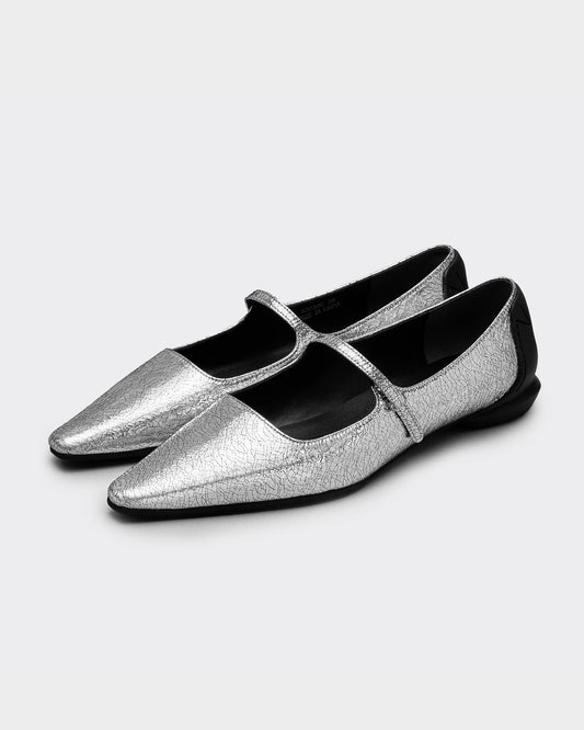 CHISEL TOE MARY JANE / SILVER