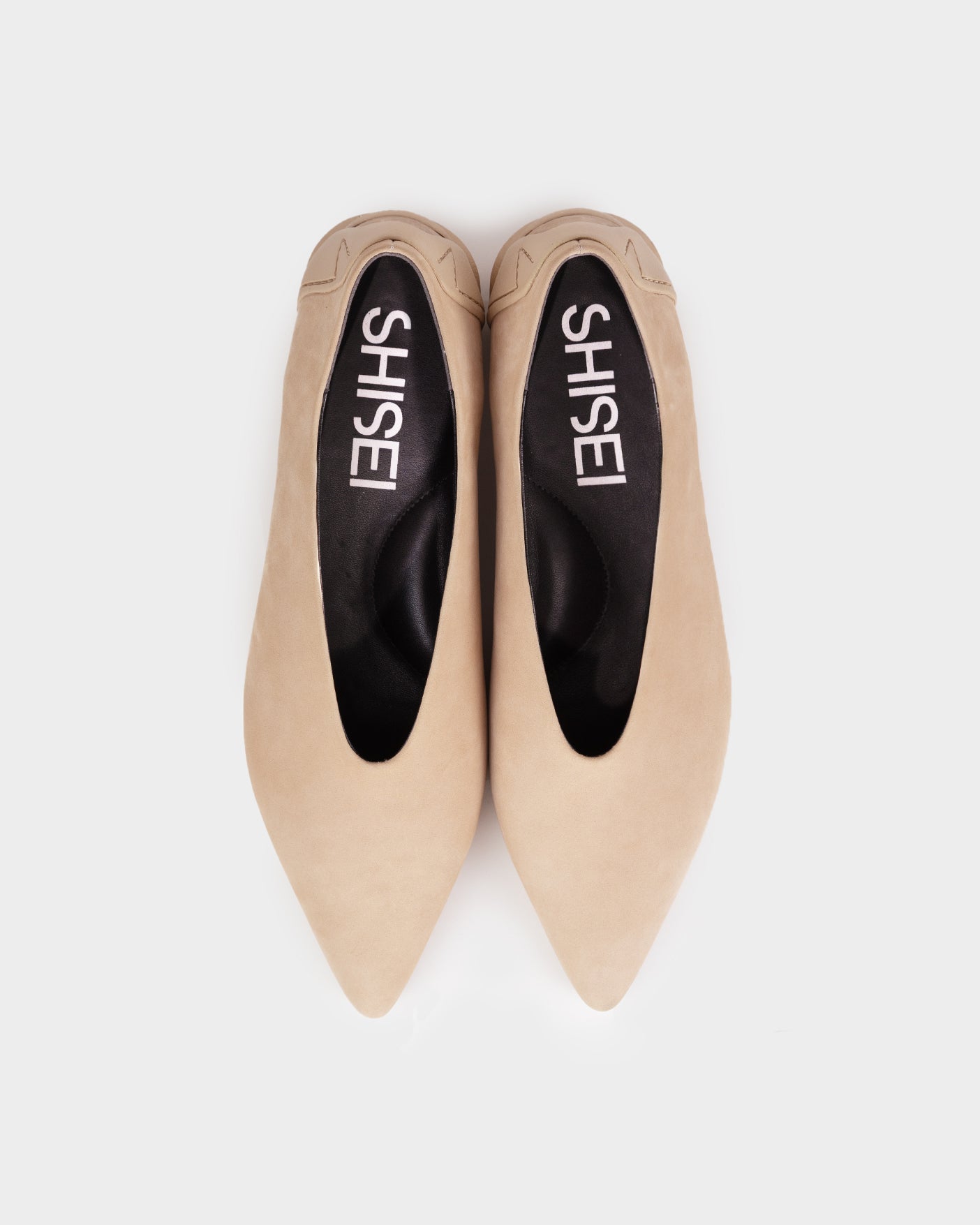 POINTED SLIT PUMPS / N.BEIGE