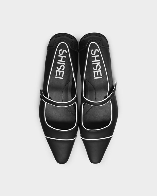 CHISEL TOE BICOLOR MARY JANE / WHITExBLACK