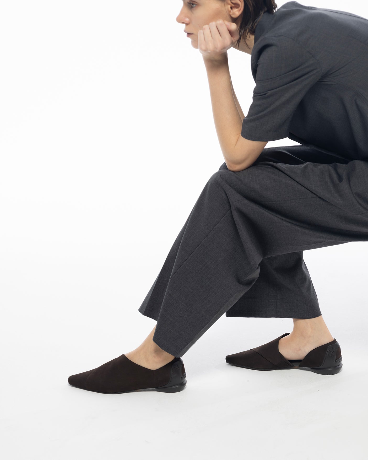 WRAP SLIPON / N.D.BROWN(NUBUCK)