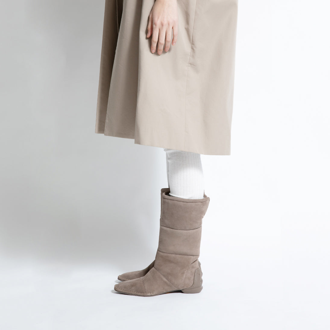 CHISEL PADDED BOOTS / TAUPE(SUEDE)