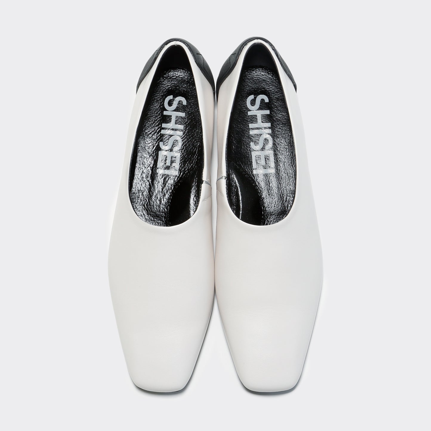 TIGHT SQUARE SLIPON / WHITExBLACK